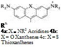 Подпись: R1 4a: X m NR2 Acridines 4Ь: X = О Xanthenes 4c: X = S Thioxanlhenes 