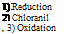 Подпись: 1) Reduction 2) Chloranil , 3) Oxidation 