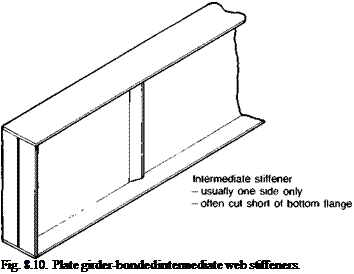 Подпись: Fig. 8.10. Plate girder-bonded intermediate web stiffeners. 
