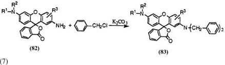 Reaction of 2-Aminofluorans with Aralkyl Halides