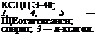 Подпись: КСЦЦ Э-40; 1, 4, 5 — ЩЕотагексансн; спирит; 3 — л-ксигол. 